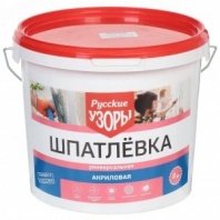 Шпатлевка фасадная 8кг, акрил, универсальная, для внутр и наруж раб, Русские узоры