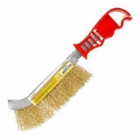 Щетка ручная 1-рядная, пласт. ручка, латунированная, толщина проволоки 0,3 мм, 240мм, (шт.)
