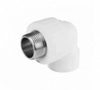 Уголок комбинированный ПП 20х3/4", 90 градусов, наруж рез, белый, Valfex