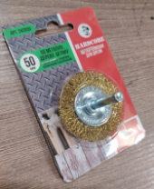 Щетка плоская для дрели  50 мм, ЛАТУНЬ. волнистая проволока "Hardcore"