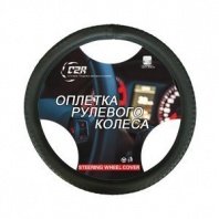 Оплетка на руль M (37-39см) экокожа черный плетеная C2R 1/25_