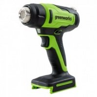 Аккумуляторный технический фен 24В, без АКБ и ЗУ, 200 л/мин, 550 °С, 3 насадки, Greenworks 