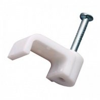 Скоба с гвоздем 5х2мм 50шт, плоская белая REXANT