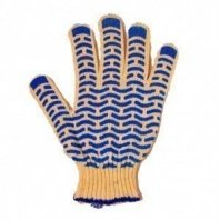 Перчатки х/б, ПВХ покр, волна, 7.5кл, 3нит, бел осн, Стандарт