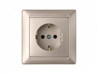 Розетка 1 гнездо С/У, с/з, шампань, Стиль, Bylectrica