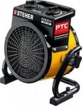 Тепловая электрическая пушка 2кВт, 150м3/час, 25м2, керамика, круглая, STEHER (SEK-3R)