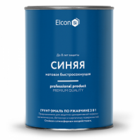 Грунт-эмаль синяя 0,8кг, 3 в 1, матовая, по ржавчине, быстросохнущая, ELCON