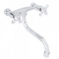 Смеситель для кухни настенный, круглый излив 17см, кер.кран-буксы 1/2, хром, цинк SK10-S204 СоюзКран