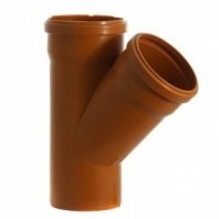 Тройник канализационный наружный 110х110 мм, 45 градусов, РосТурПласт, полипроп, рыжий, 36512