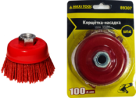 Щетка чашка УШМ 100мм нейлоновая М14, MaxiTool