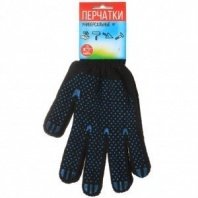 Перчатки х/б 7,5 класс Точка черные 4 нити, европодвес