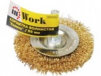 Щетка для дрели 100мм, дисковая пушистая, со шпилькой волнистая, "Колесо" InWork