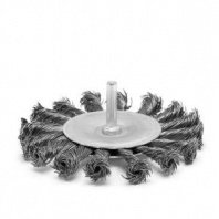 Щетка для дрели 100мм, дисковая крученая со шпилькой, стальная проволока Pobedit