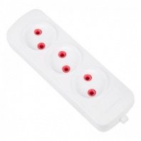 Колодка 3 гнезда б/з белая 6А 1,3кВт 220В IP20 «Эконом» PROCONNECT