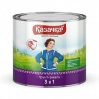 Грунт-эмаль серая 1,9кг, 3 в 1, по ржавч, алкид, Казачка