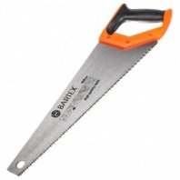 Ножовка по дереву 450мм, крупный зуб, 4-6 TPI, зуб 5мм, закал.зуб, 2D, крупная, двухкомп. прорез, рукоятка Bar