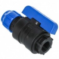 ПНД кран d25х3/4", внутр рез, шаровой, цанга, Valfex