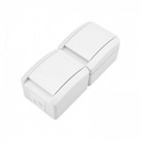 Блок вертикальный 2 розетки INDUSTRIAL IP54 с заземлением, о/у, белый KRANZ