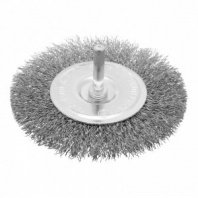Щетка для дрели 100мм, дисковая пушистая со шпилькой, проволока 0,3мм Сибртех