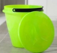 Ведро 10л, зеленое с крышкой Лайт