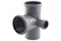 Крестовина двухплоскостная внутренняя канализация, серая, 90 градусов, 110х110х50мм, правая, (шт.)