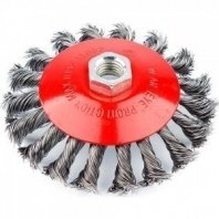 Щетка металл. для УШМ 115мм/М14 тарелка крученая радиальная с наклоном REDVERG (830321)