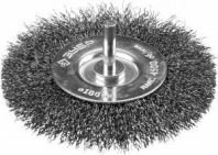 Щетка для дрели 100мм, дисковая пушистая, со шпилькой стальная проволока 0.3 мм, Профессионал (35198-100) ЗУБР