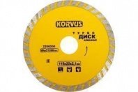 Алмазный диск турбо 115х22х2,1мм, Китай, KORVUS
