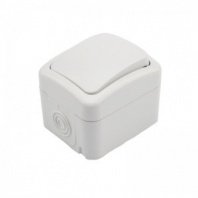 Выключатель 1 кл. О/У, белый, Mini OG IP54, KRANZ