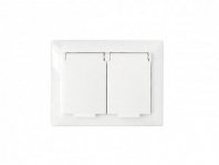 Розетка 2 гнезда С/У, с/з, белая, брызгозащита, Стиль, Bylectrica