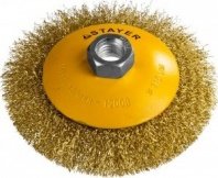 Щетка металл. для УШМ 115мм/М14, тарелка пушистая, витая проволока 0.3мм, STAYER