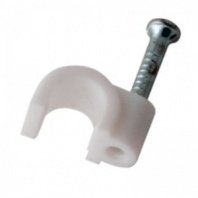 Скоба с гвоздем 4мм 50шт, круглая белая REXANT