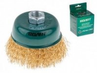 Щетка чашка УШМ 100мм пушистая М14, торцевая крацовка ВОЛАТ