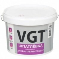Шпатлевка финишная 3,6кг, акрил, для внутр работ, VGT