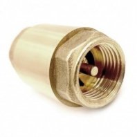 Обратный клапан 1", Ду25, Г-Г, желтая, с латунным стержнем, PN40, РосТурПласт