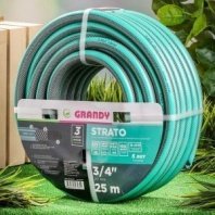 Шланг полив. 3-х слойный 3/4 25м армир., 15 атм, ПВХ, Grandy, Strato, AGL253425