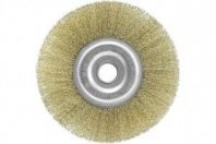 Щетка металл. для УШМ 150/22мм дисковая пушистая латуниров.волнистая проволока, Pobedit