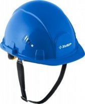 Каска защитная (синяя) ЗУБР ФОРТ, храповый механизм регулировки, универсальное крепление для наушников и щитко