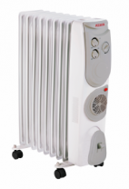 Масляный радиатор 9 секций, 2,4кВт, 24м2, вентилятор ОМ-9НВ Ресанта