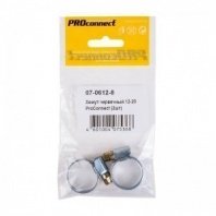 Хомут червячный 12-20мм, 2шт, ширина 0,7мм, (упак.) PROconnect