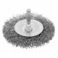 Щетка для дрели 75мм, дисковая пушистая со шпилькой, проволока 0,3мм Сибртех