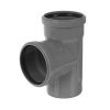Тройник канализационный внутренний 110х110 мм, 90 градусов, серый