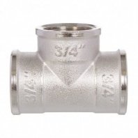 Тройник 3/4", Ду20, Г-Г-Г, никель, инд уп, РосТурПласт