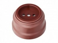 Розетка 1 гнездо О/У, б/з, коричневая, Ретро, BYLECTRICA