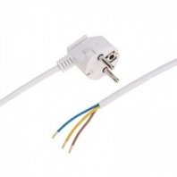 Шнур электрический с вилкой 2м, кабель 3х0,75 мм2, ПВС, (белый) REXANT