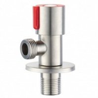 Кран для бытовых приборов, 1/2", ш-ш, углов, красн, РМС