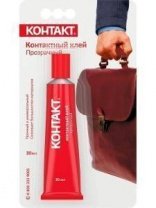 Клей контактный прозрачный 30 мл, бл., арт КК 144 - Б30 (уп. 12шт) КОНТАКТ