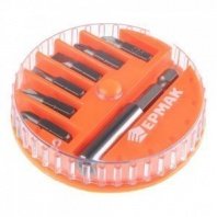 Биты для шуруповерта, набор  7шт.,магнитный адаптер для бит, биты 25 мм, пластиковый кейс ЕРМАК