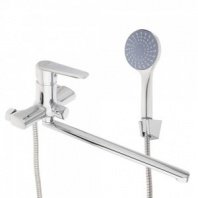 Смеситель для ванны с душем, прямой излив 35см, керам. картридж 35мм, хром, цинк, SK08-P136 СоюзКран
