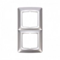 Рамка 2 места, горизонтальная, Серебряный металлик DEA KRANZ